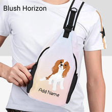 Load image into Gallery viewer, Personalized Cavalier King Charles Spaniel Unisex Sling Bag-Accessories-Cavalier King Charles Spaniel-Unisex Sling Bag Backpack-Blush Horizon-One Size-21