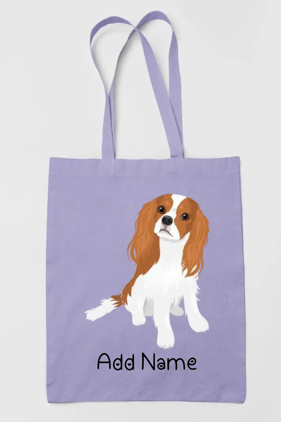 Personalized Cavalier King Charles Spaniel Zippered Tote Bag-Accessories-Accessories, Bags, Cavalier King Charles Spaniel, Dog Mom Gifts, Personalized-Zippered Tote Bag-Pastel Purple-Classic-2