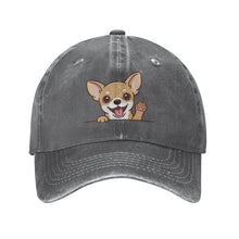 Load image into Gallery viewer, Personalized Chihuahua Baseball Cap - Waving Chihuahua Design - Match Your Dog's Coat Color-Hats &amp; Caps-Accessories,Baseball Caps,Chihuahua,Dog Dad Gifts,Dog Mom Gifts-Deep Heather-One Size-3