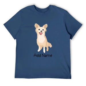 Personalized Chihuahua Dad Cotton T Shirt-Apparel-Apparel, Chihuahua, Dog Dad Gifts, Personalized, Shirt, T Shirt-Men's Cotton T Shirt-Navy Blue-Medium-12