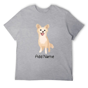 Personalized Chihuahua Dad Cotton T Shirt-Apparel-Apparel, Chihuahua, Dog Dad Gifts, Personalized, Shirt, T Shirt-Men's Cotton T Shirt-Gray-Medium-19