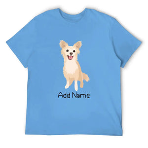 Personalized Chihuahua Dad Cotton T Shirt-Apparel-Apparel, Chihuahua, Dog Dad Gifts, Personalized, Shirt, T Shirt-Men's Cotton T Shirt-Sky Blue-Medium-2