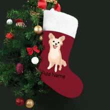 Load image into Gallery viewer, Personalized Chihuahua Large Christmas Stocking-Christmas Ornament-Chihuahua, Christmas, Home Decor, Personalized-Large Christmas Stocking-Christmas Red-One Size-2