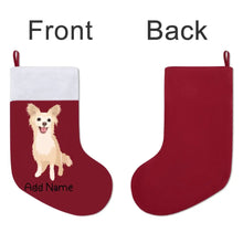Load image into Gallery viewer, Personalized Chihuahua Large Christmas Stocking-Christmas Ornament-Chihuahua, Christmas, Home Decor, Personalized-Large Christmas Stocking-Christmas Red-One Size-3