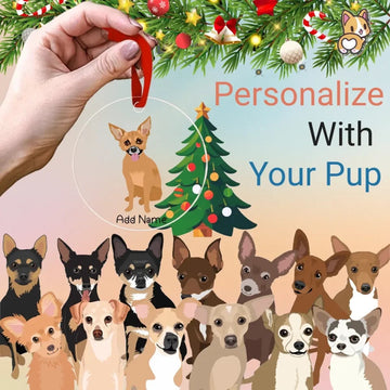 Personalized Chihuahua Love Christmas Tree Ornaments 360x