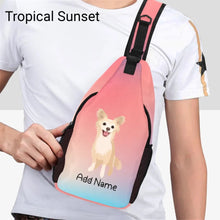 Load image into Gallery viewer, Personalized Chihuahua Love Unisex Sling Bag Backpack-Accessories-Chihuahua-Unisex Sling Bag Backpack-Tropical Sunset-One Size-19