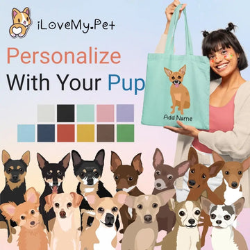 Personalized Chihuahua Love Zippered Tote Bag 360x