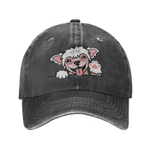 Load image into Gallery viewer, Personalized Chinese Crested Baseball Cap - Waving Chinese Crested Design - Match Your Dog's Coat Color-Hats &amp; Caps-Accessories,Baseball Caps,Chinese Crested,Dog Dad Gifts,Dog Mom Gifts-Black-One Size-2