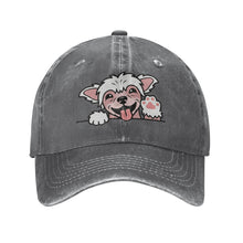 Load image into Gallery viewer, Personalized Chinese Crested Baseball Cap - Waving Chinese Crested Design - Match Your Dog's Coat Color-Hats &amp; Caps-Accessories,Baseball Caps,Chinese Crested,Dog Dad Gifts,Dog Mom Gifts-Deep Heather-One Size-3