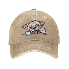 Load image into Gallery viewer, Personalized Chinese Crested Baseball Cap - Waving Chinese Crested Design - Match Your Dog's Coat Color-Hats &amp; Caps-Accessories,Baseball Caps,Chinese Crested,Dog Dad Gifts,Dog Mom Gifts-Natural-One Size-4