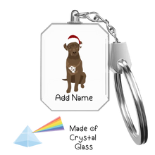 Load image into Gallery viewer, Personalized Chocolate Labrador Crystal Glass Keychain-Accessories-Chocolate Labrador, Labrador-Crystal Keychain-Glass Crystal-One Size-2