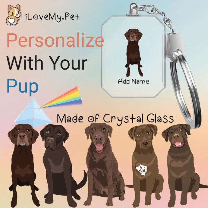 labrador chocolate crystal-keychain-multi