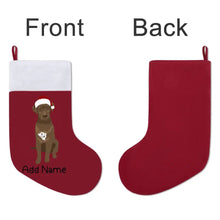 Load image into Gallery viewer, Personalized Chocolate Labrador Large Christmas Stocking-Christmas Ornament-Chocolate Labrador, Christmas, Home Decor, Labrador, Personalized-Large Christmas Stocking-Christmas Red-One Size-3