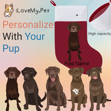 Personalized Chocolate Labrador Large Christmas Stocking 360x