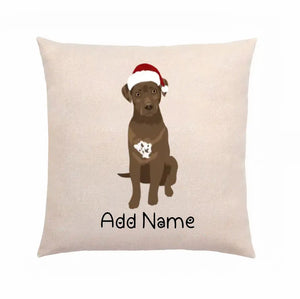 Personalized Chocolate Labrador Linen Pillowcase-Home Decor-Chocolate Labrador, Dog Dad Gifts, Dog Mom Gifts, Home Decor, Labrador, Pillows-2