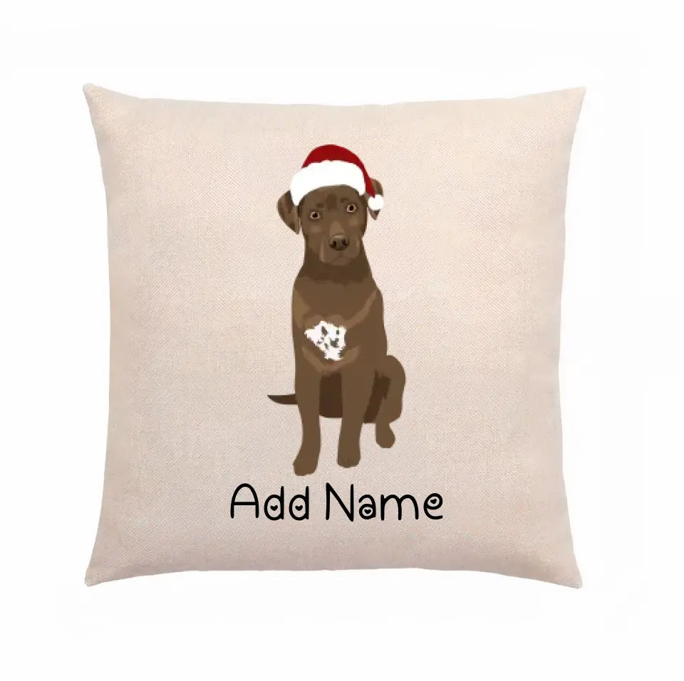 Personalized Chocolate Labrador Linen Pillowcase-Linen Pillow Case-Cotton-Linen-16