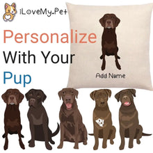 Load image into Gallery viewer, Personalized Chocolate Labrador Linen Pillowcase-Linen Pillow Case-Cotton-Linen-16&quot;x16&quot;