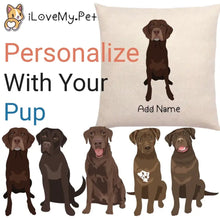 Load image into Gallery viewer, Personalized Chocolate Labrador Linen Pillowcase-Home Decor-Chocolate Labrador, Dog Dad Gifts, Dog Mom Gifts, Home Decor, Labrador, Personalized, Pillows-1