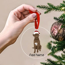 Load image into Gallery viewer, Personalized Chocolate Labrador Love Christmas Tree Ornaments-Christmas Ornament-Chocolate Labrador, Christmas, Labrador, Personalized-Christmas Tree Ornaments-Transparent-3.5&quot; or 8.9 cm-2