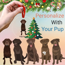 Load image into Gallery viewer, labrador chocolate christmas-tree-ornament-multi