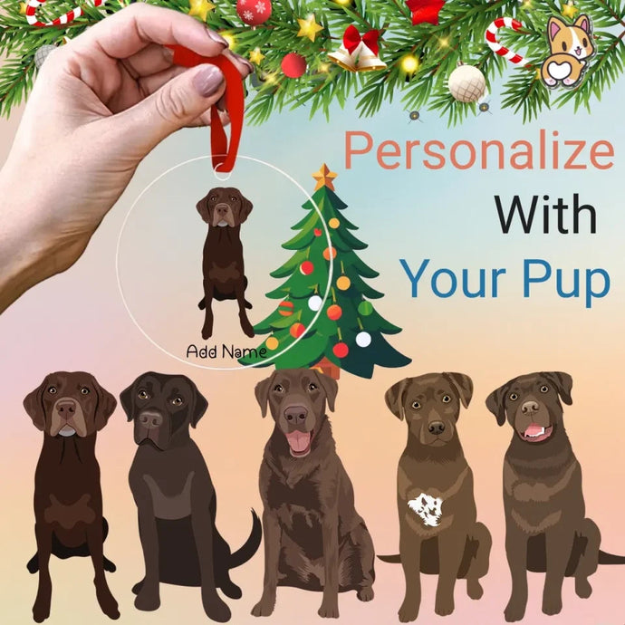 labrador chocolate christmas-tree-ornament-multi