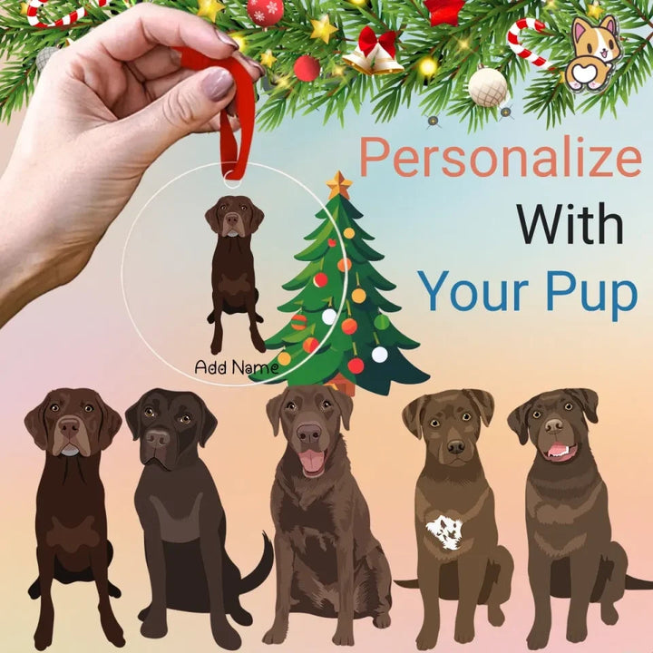 Personalized Chocolate Labrador Love Christmas Tree Ornaments 720x