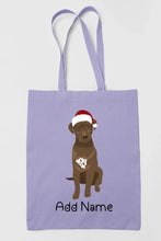 Load image into Gallery viewer, Personalized Chocolate Labrador Love Zippered Tote Bag-Accessories-Accessories, Bags, Chocolate Labrador, Dog Mom Gifts, Labrador, Personalized-Zippered Tote Bag-Pastel Purple-Classic-2