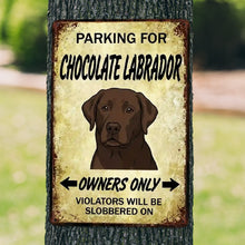 Load image into Gallery viewer, Personalized Chocolate Labrador Sign - Funny Parking Sign - Match Your Dog’s Coat Color-Sign Board-Car Accessories,Chocolate Labrador,Sign Board-1