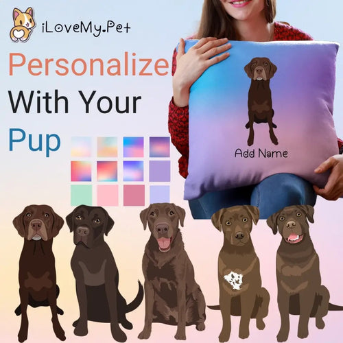 Personalized Chocolate Labrador Soft Plush Pillowcase