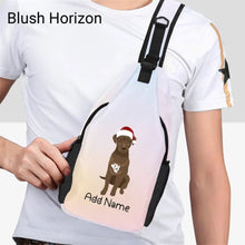 Load image into Gallery viewer, Personalized Chocolate Labrador Unisex Sling Bag Backpack-Accessories-Accessories, Bags, Chocolate Labrador, Dog Dad Gifts, Dog Mom Gifts, Labrador, Personalized-Unisex Sling Bag Backpack-Blush Horizon-One Size-19