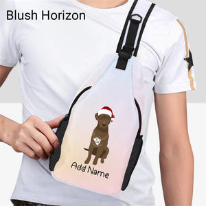 Personalized Chocolate Labrador Unisex Sling Bag Backpack-Accessories-Accessories, Bags, Chocolate Labrador, Dog Dad Gifts, Dog Mom Gifts, Labrador, Personalized-Unisex Sling Bag Backpack-Blush Horizon-One Size-19