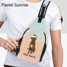 Load image into Gallery viewer, Personalized Chocolate Labrador Unisex Sling Bag Backpack-Accessories-Accessories, Bags, Chocolate Labrador, Dog Dad Gifts, Dog Mom Gifts, Labrador, Personalized-Unisex Sling Bag Backpack-Pastel Sunrise-One Size-20