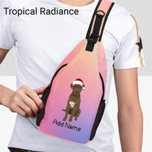 Load image into Gallery viewer, Personalized Chocolate Labrador Unisex Sling Bag Backpack-Accessories-Accessories, Bags, Chocolate Labrador, Dog Dad Gifts, Dog Mom Gifts, Labrador, Personalized-Unisex Sling Bag Backpack-Tropical Radiance-One Size-17