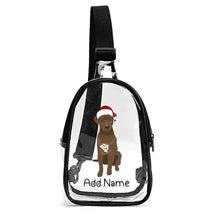 Load image into Gallery viewer, Personalized Chocolate Labrador Unisex Transparent Sling Bag-Accessories-Chocolate Labrador, Labrador-Unisex Transparent Sling Bag-Transparent-One Size-2