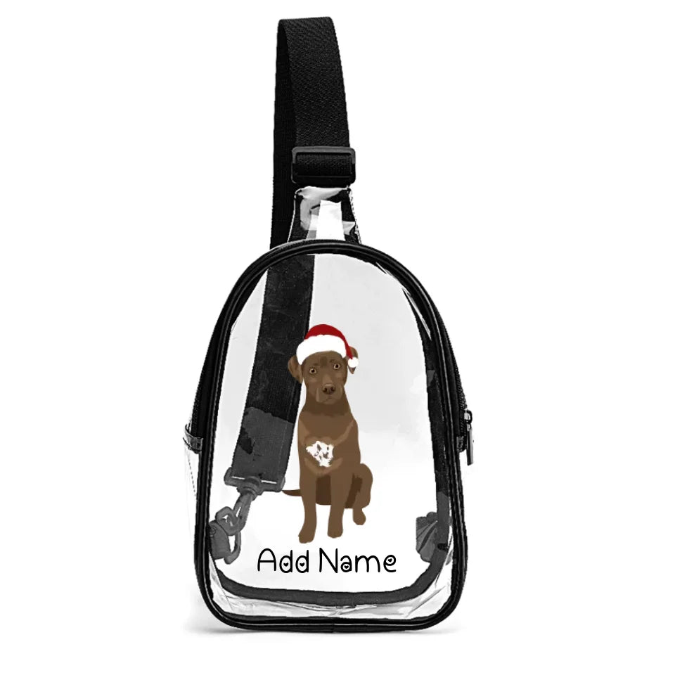 Personalized Chocolate Labrador Unisex Transparent Sling Bag-Accessories-Chocolate Labrador, Labrador-Unisex Transparent Sling Bag-Transparent-One Size-2