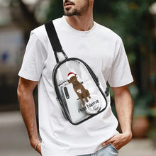 Load image into Gallery viewer, Personalized Chocolate Labrador Unisex Transparent Sling Bag-Accessories-Chocolate Labrador, Labrador-Unisex Transparent Sling Bag-Transparent-One Size-4