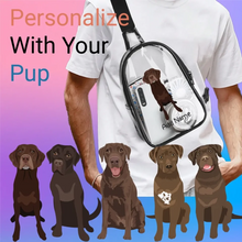 Load image into Gallery viewer, labrador chocolate transparent-sling-bag-multi