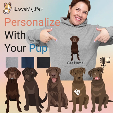 Personalized Chocolate Labrador Womens Warm Hoodie Sweatshirt 360x