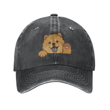 Load image into Gallery viewer, Personalized Chow Chow Baseball Cap - Waving Chow Chow Design - Match Your Dog's Coat Color-Hats &amp; Caps-Accessories,Baseball Caps,Chow Chow,Dog Dad Gifts,Dog Mom Gifts-Black-One Size-2