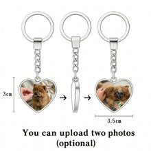 Load image into Gallery viewer, Personalized Chow Chow Keychain – Heart Shaped – Double-Sided Glass-Key Chain-Accessories,Keychain,Upload Photo-2