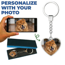 Load image into Gallery viewer, Personalized Chow Chow Keychain – Heart Shaped – Double-Sided Glass-Key Chain-Accessories,Keychain,Upload Photo-1