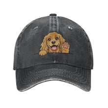 Load image into Gallery viewer, Personalized Cocker Spaniel Baseball Cap - Waving Cocker Spaniel Design - Match Your Dog's Coat Color-Hats &amp; Caps-Black-One Size-1