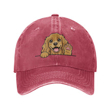 Load image into Gallery viewer, Personalized Cocker Spaniel Baseball Cap - Waving Cocker Spaniel Design - Match Your Dog's Coat Color-Hats &amp; Caps-Red-One Size-3