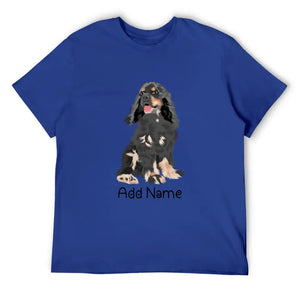 Personalized Cocker Spaniel Dad Cotton T Shirt-Apparel-Apparel, Cocker Spaniel, Dog Dad Gifts, Personalized, Shirt, T Shirt-Men's Cotton T Shirt-Blue-Medium-11