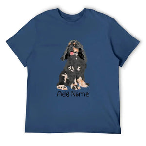 Personalized Cocker Spaniel Dad Cotton T Shirt-Apparel-Apparel, Cocker Spaniel, Dog Dad Gifts, Personalized, Shirt, T Shirt-Men's Cotton T Shirt-Navy Blue-Medium-12