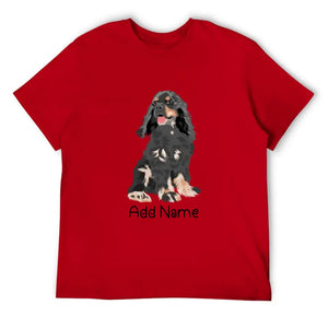 Personalized Cocker Spaniel Dad Cotton T Shirt-Apparel-Apparel, Cocker Spaniel, Dog Dad Gifts, Personalized, Shirt, T Shirt-Men's Cotton T Shirt-Red-Medium-14