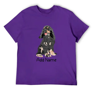 Personalized Cocker Spaniel Dad Cotton T Shirt-Apparel-Apparel, Cocker Spaniel, Dog Dad Gifts, Personalized, Shirt, T Shirt-Men's Cotton T Shirt-Purple-Medium-18