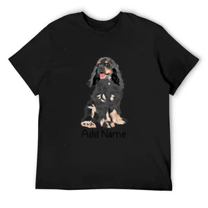 Personalized Cocker Spaniel Dad Cotton T Shirt-Apparel-Apparel, Cocker Spaniel, Dog Dad Gifts, Personalized, Shirt, T Shirt-Men's Cotton T Shirt-Black-Medium-9