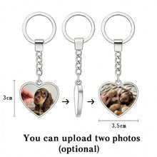 Load image into Gallery viewer, Personalized Cocker Spaniel Keychain – Heart Shaped – Double-Sided Glass-Key Chain-Accessories,Keychain,Upload Photo-2