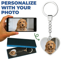 Load image into Gallery viewer, Personalized Cocker Spaniel Keychain – Heart Shaped – Double-Sided Glass-Key Chain-Accessories,Keychain,Upload Photo-1